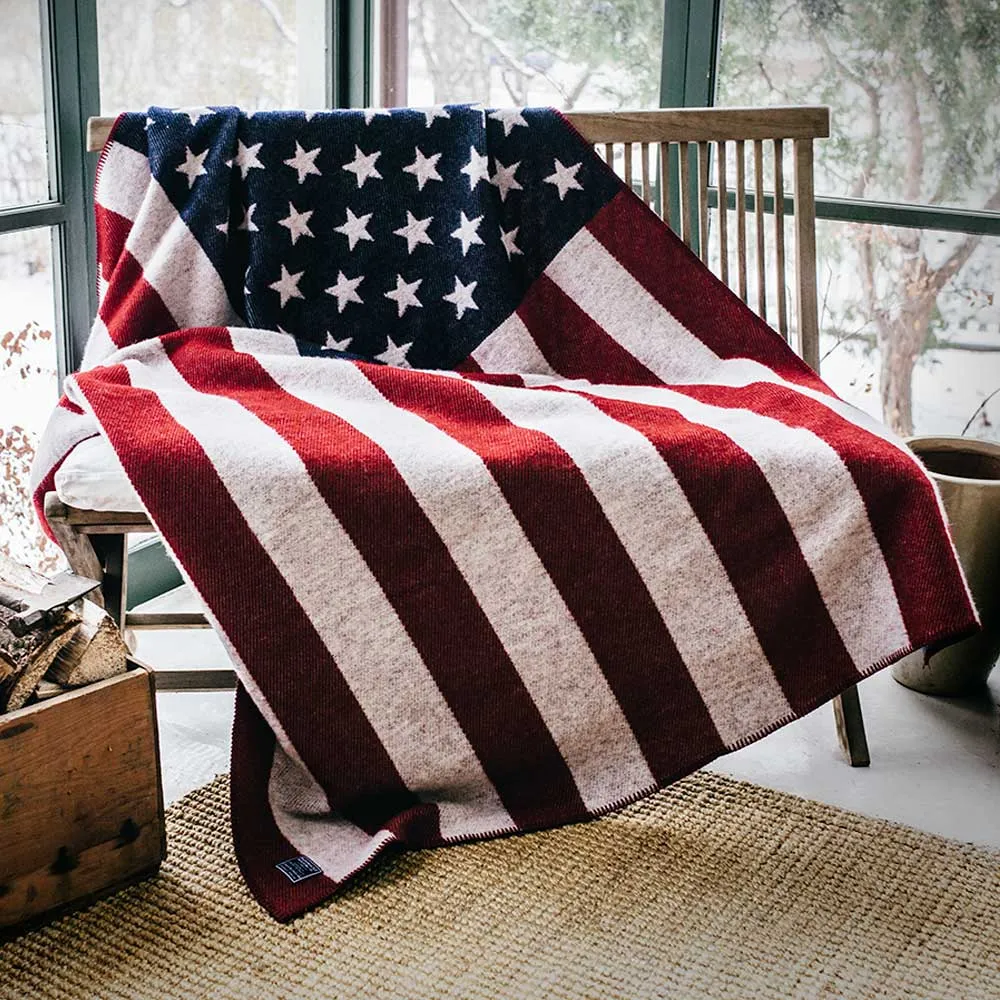 American Flag Wool Throw