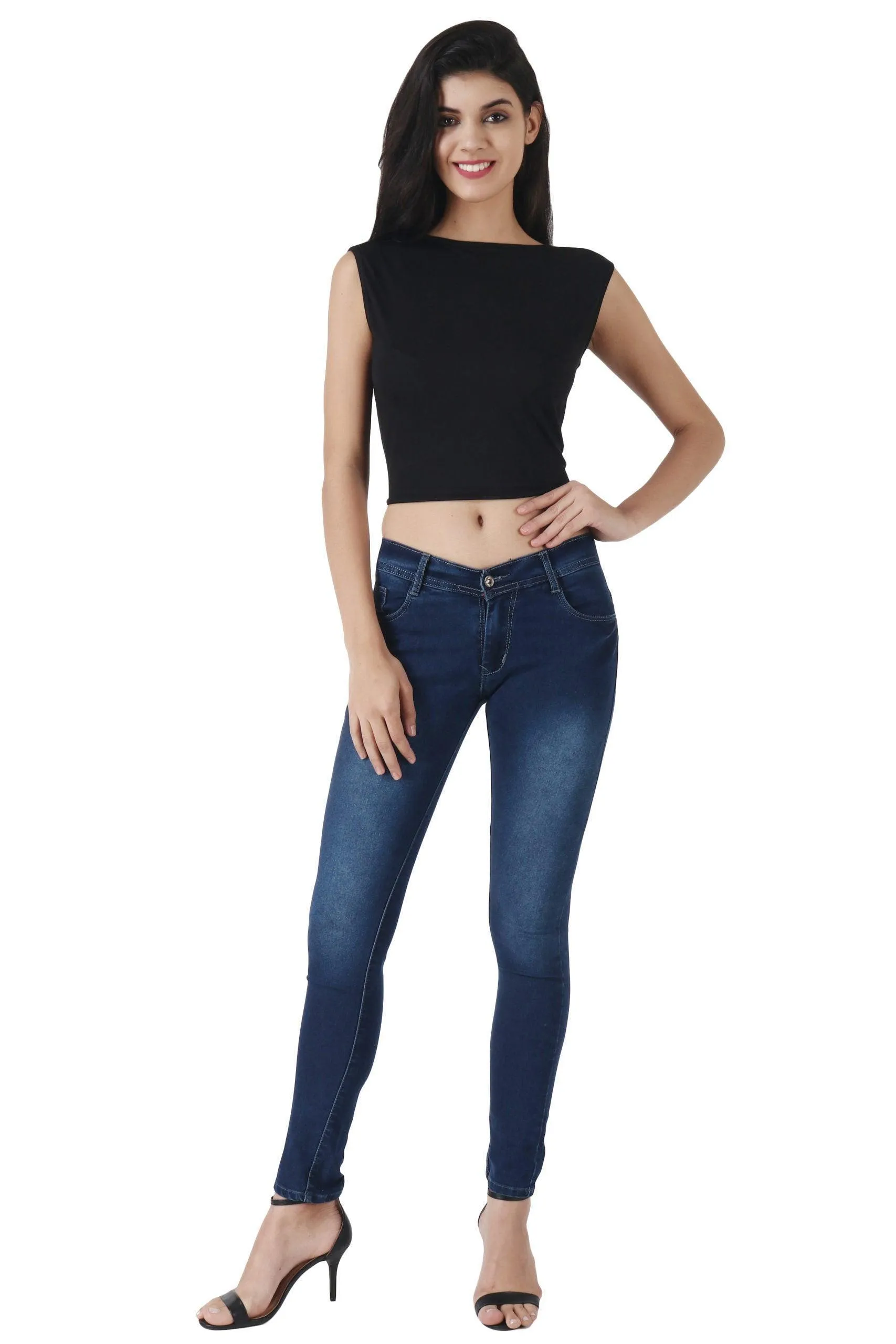 Black Solid Back String Tie Top