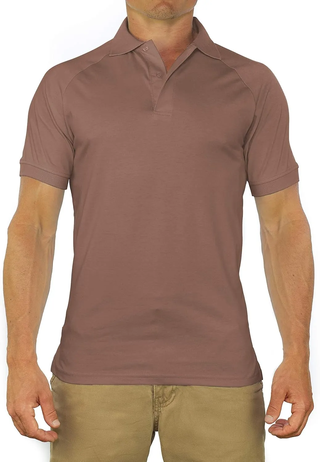 CC Perfect Slim Fit Polo Shirts for Men   Stretch | Breathable Sweat Wicking Short Sleeve Fitted Collared Mens Polo T Shirt