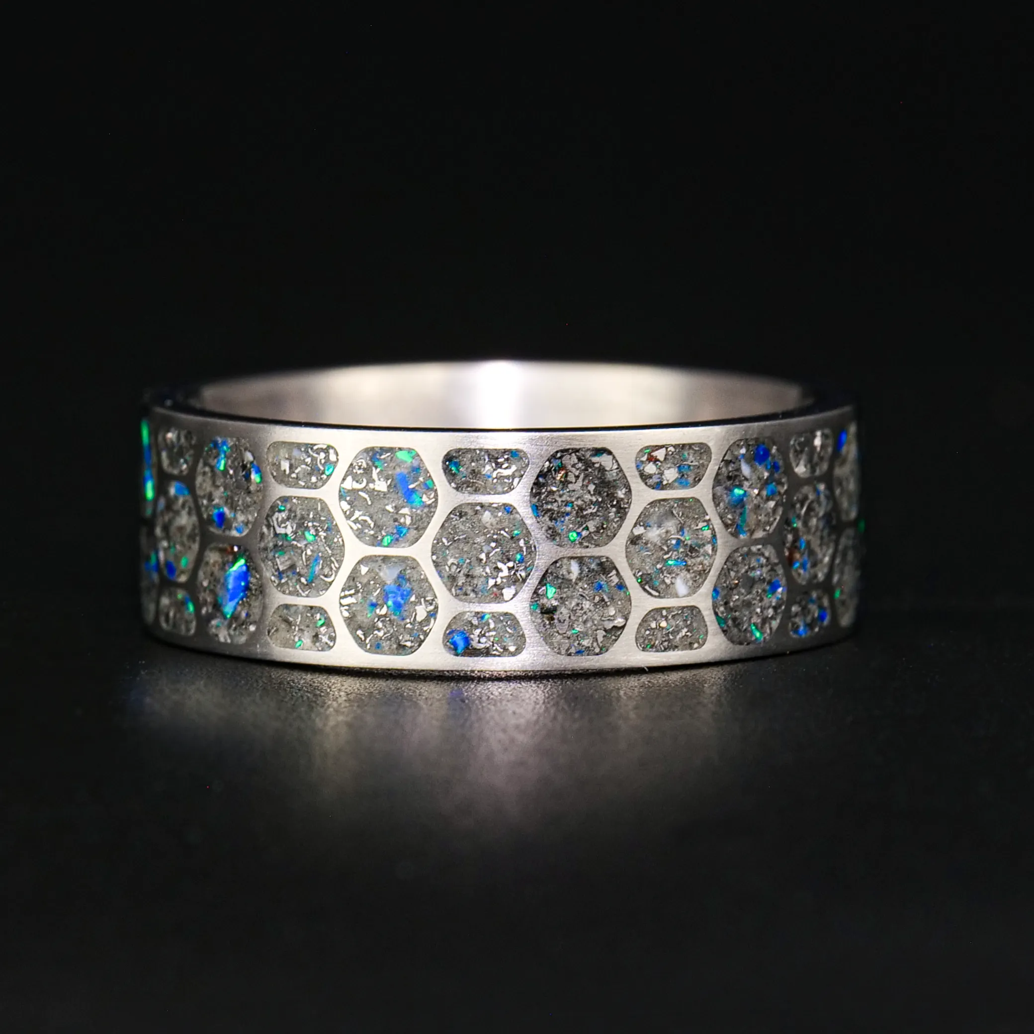 Custom Hexagon Titanium Glowstone Ring