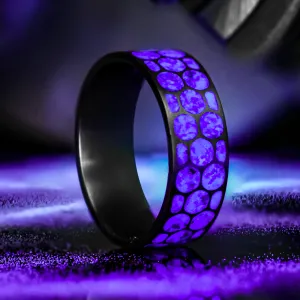 Custom Hexagon Titanium Glowstone Ring