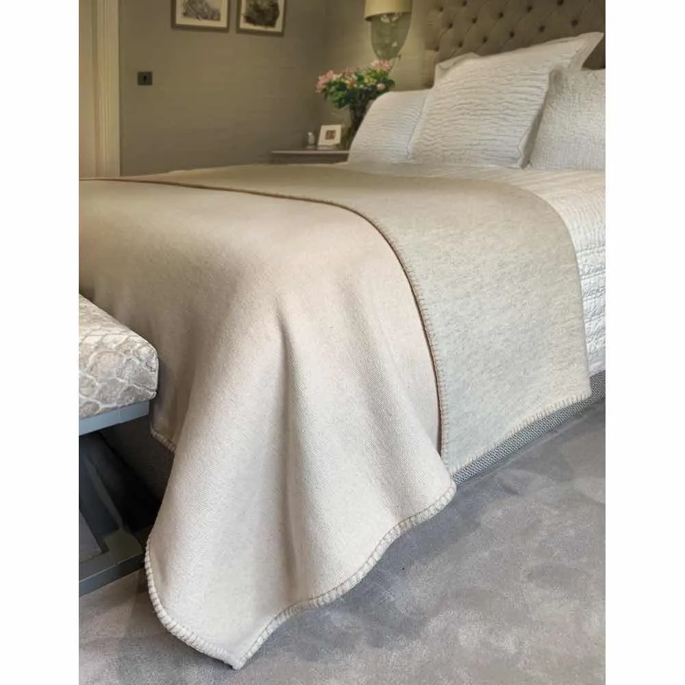 Luxury Wool Throw Ash and Sandstone