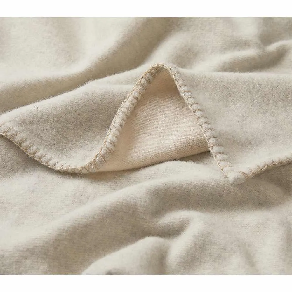 Luxury Wool Throw Ash and Sandstone