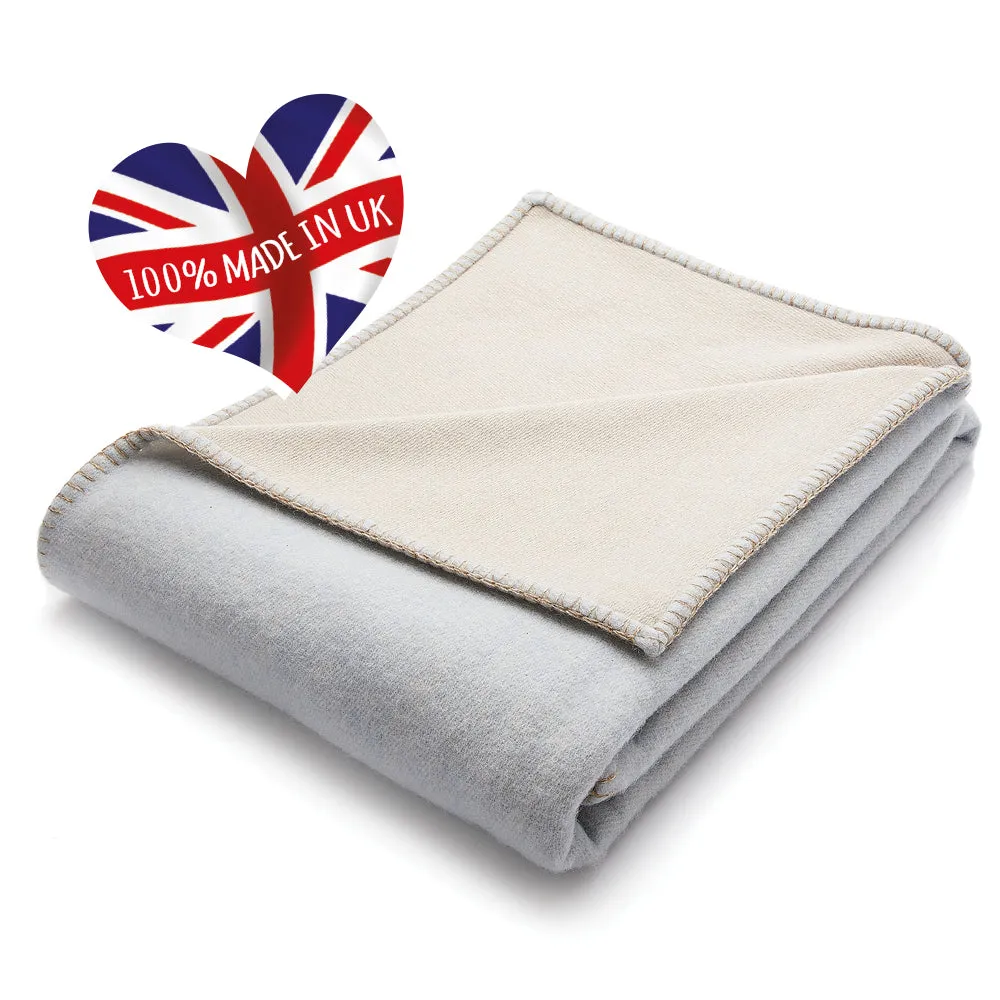 Luxury Wool Throw Ice and Sandstone