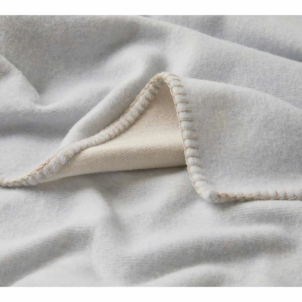 Luxury Wool Throw Ice and Sandstone