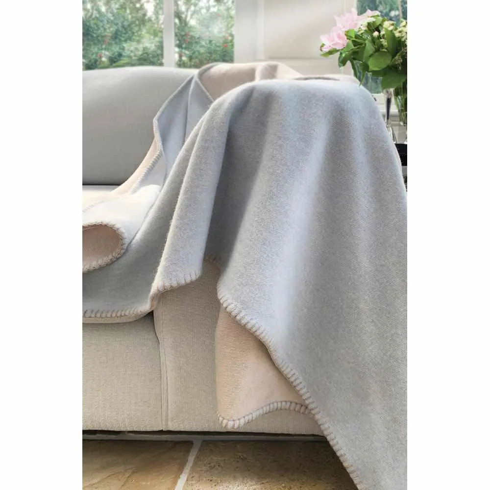 Luxury Wool Throw Ice and Sandstone