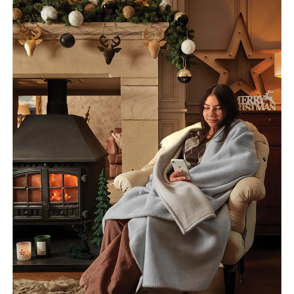 Luxury Wool Throw Ice and Sandstone