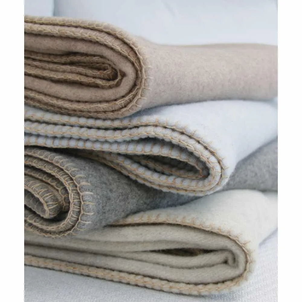 Luxury Wool Throw Mushroom and Sandstone
