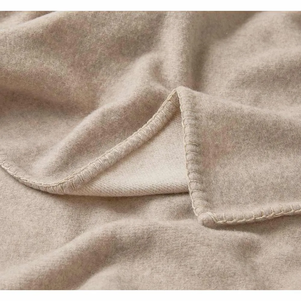 Luxury Wool Throw Mushroom and Sandstone