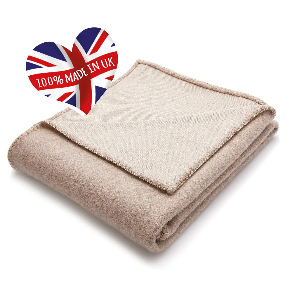 Luxury Wool Throw Mushroom and Sandstone