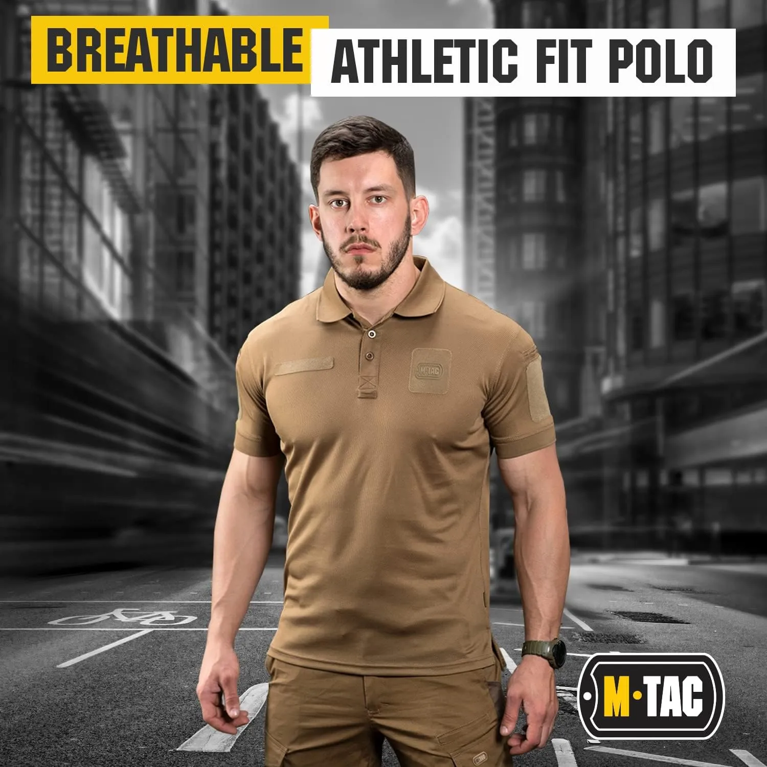 M-Tac Tactical Breathable Polo Shirt - Military Quick Dry Coolmax Short Sleeve T-Shirt for Men