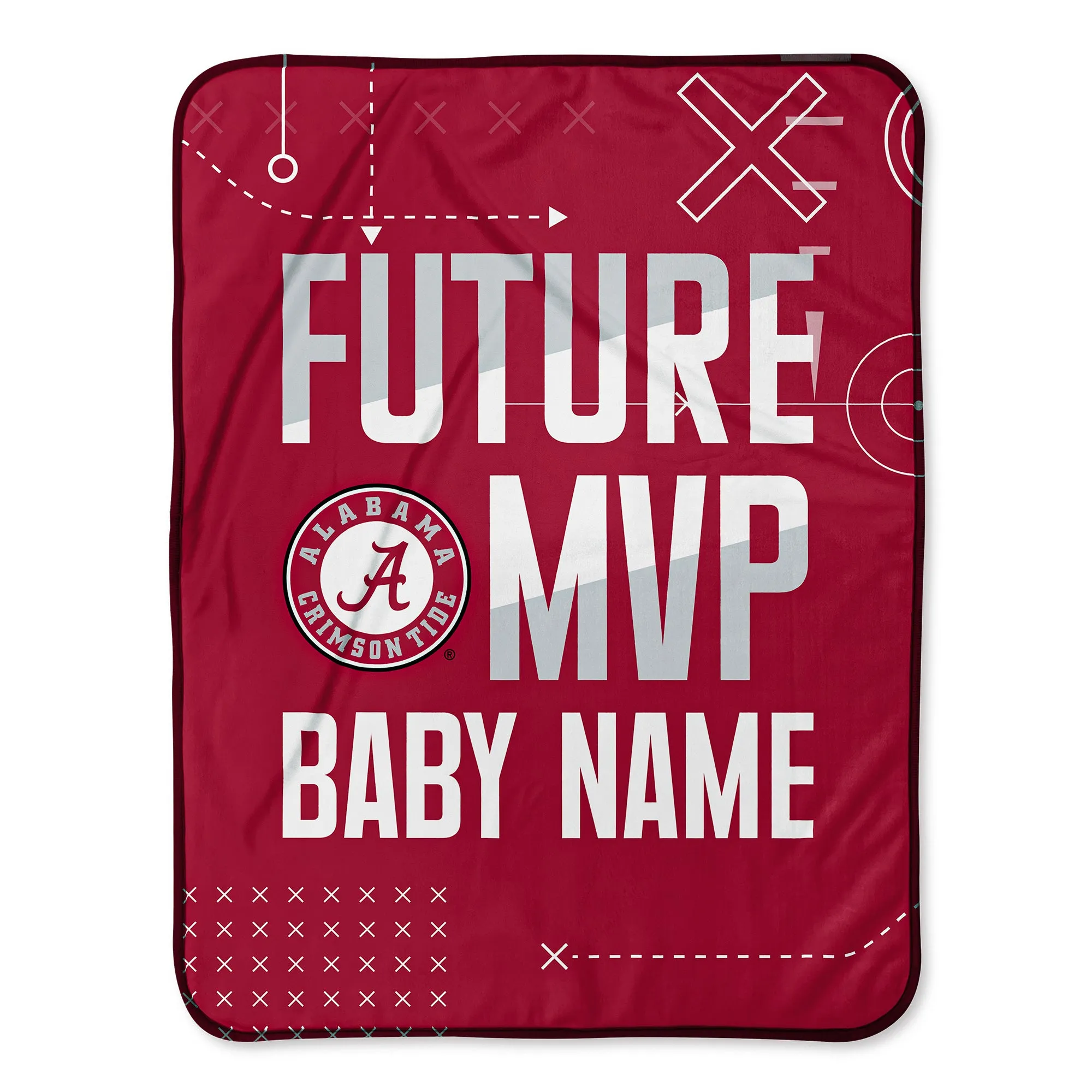 Personalized Alabama Crimson Tide MVP Baby Pixel Fleece Blanket