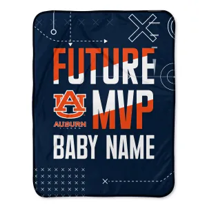 Personalized Auburn Tigers MVP Baby Pixel Fleece Blanket