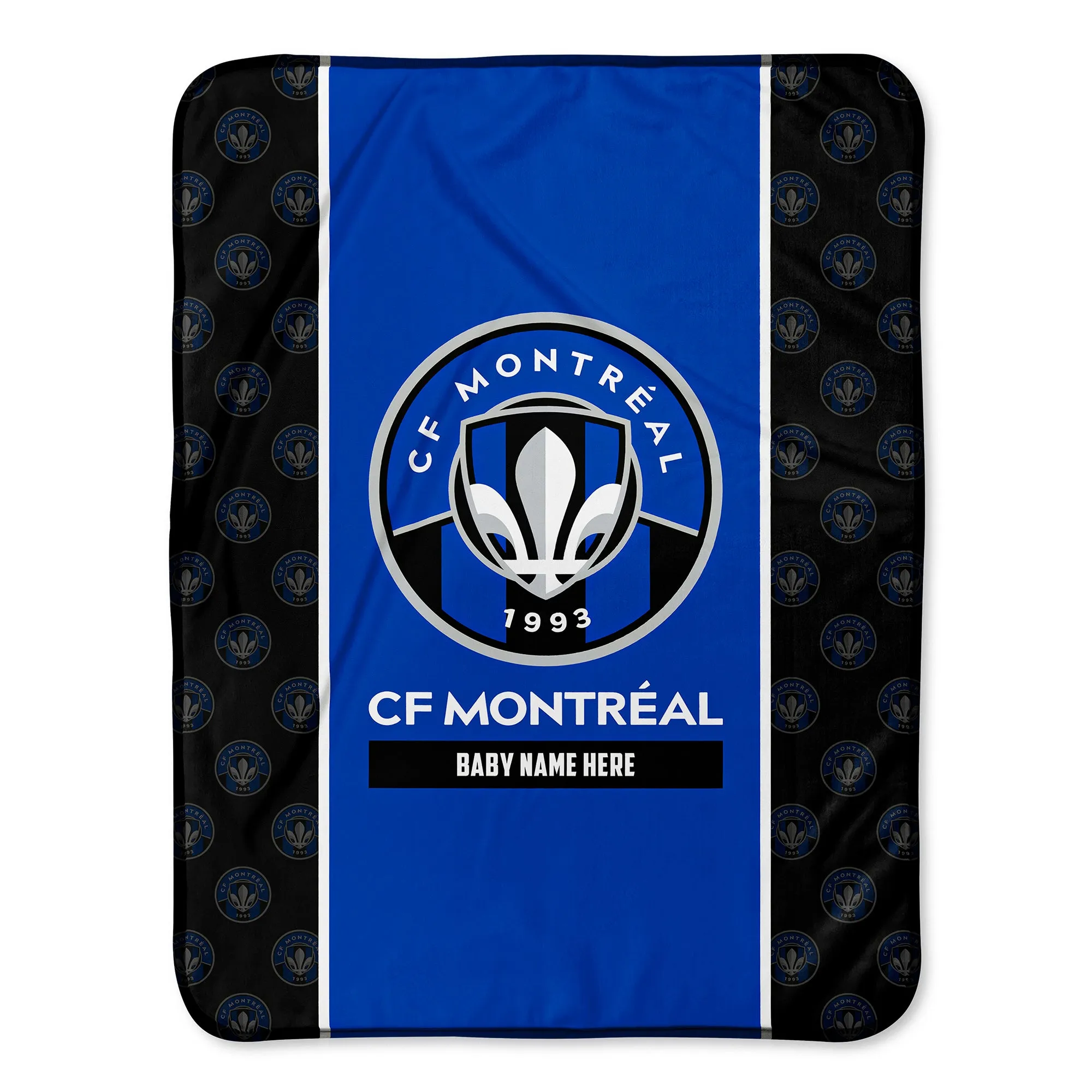 Personalized CF Montreal Icon Baby Pixel Fleece Blanket