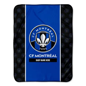 Personalized CF Montreal Icon Baby Pixel Fleece Blanket