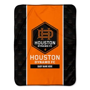 Personalized Houston Dynamo FC Icon Baby Pixel Fleece Blanket