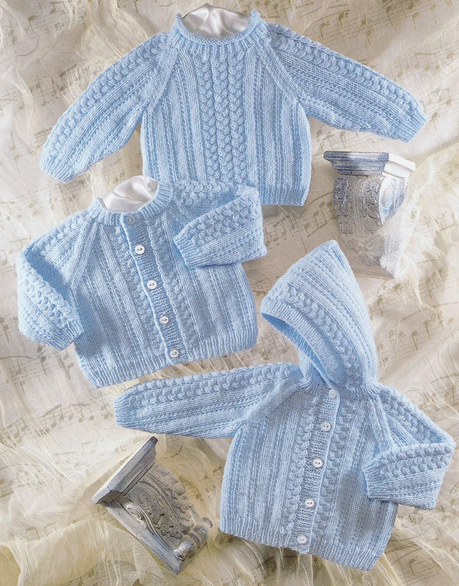 Sirdar - Baby Cardigan, Jacket & Jumper in Snuggly Double Knit - Knitting Pattern 3898