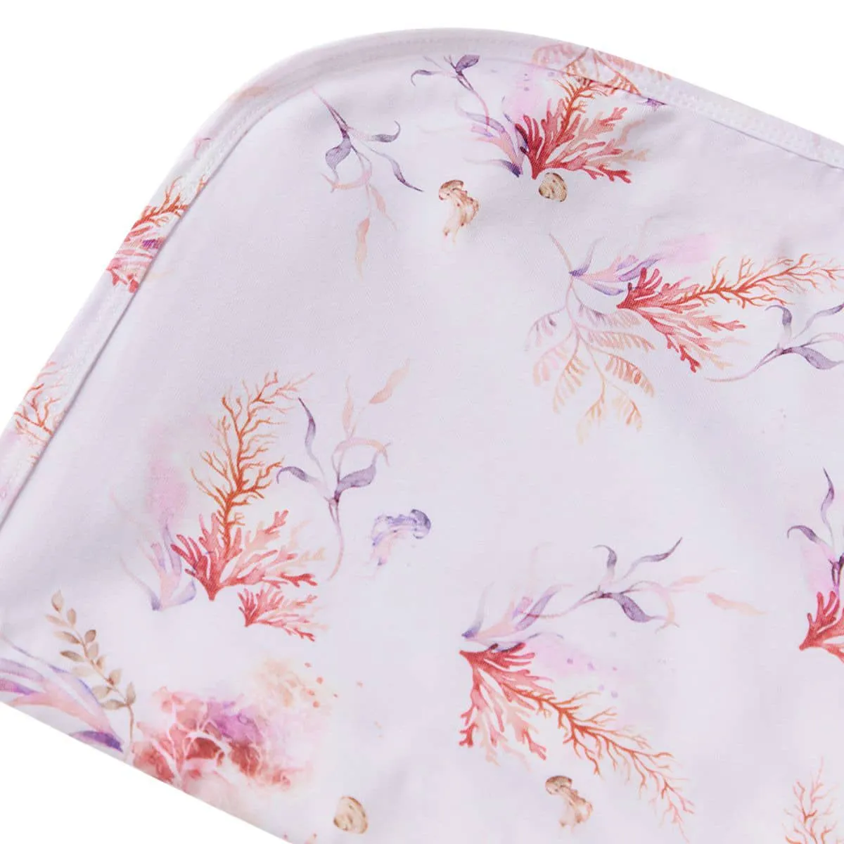 Snuggle Hunny Jersey Wrap with Matching Headwear - Coral Organic
