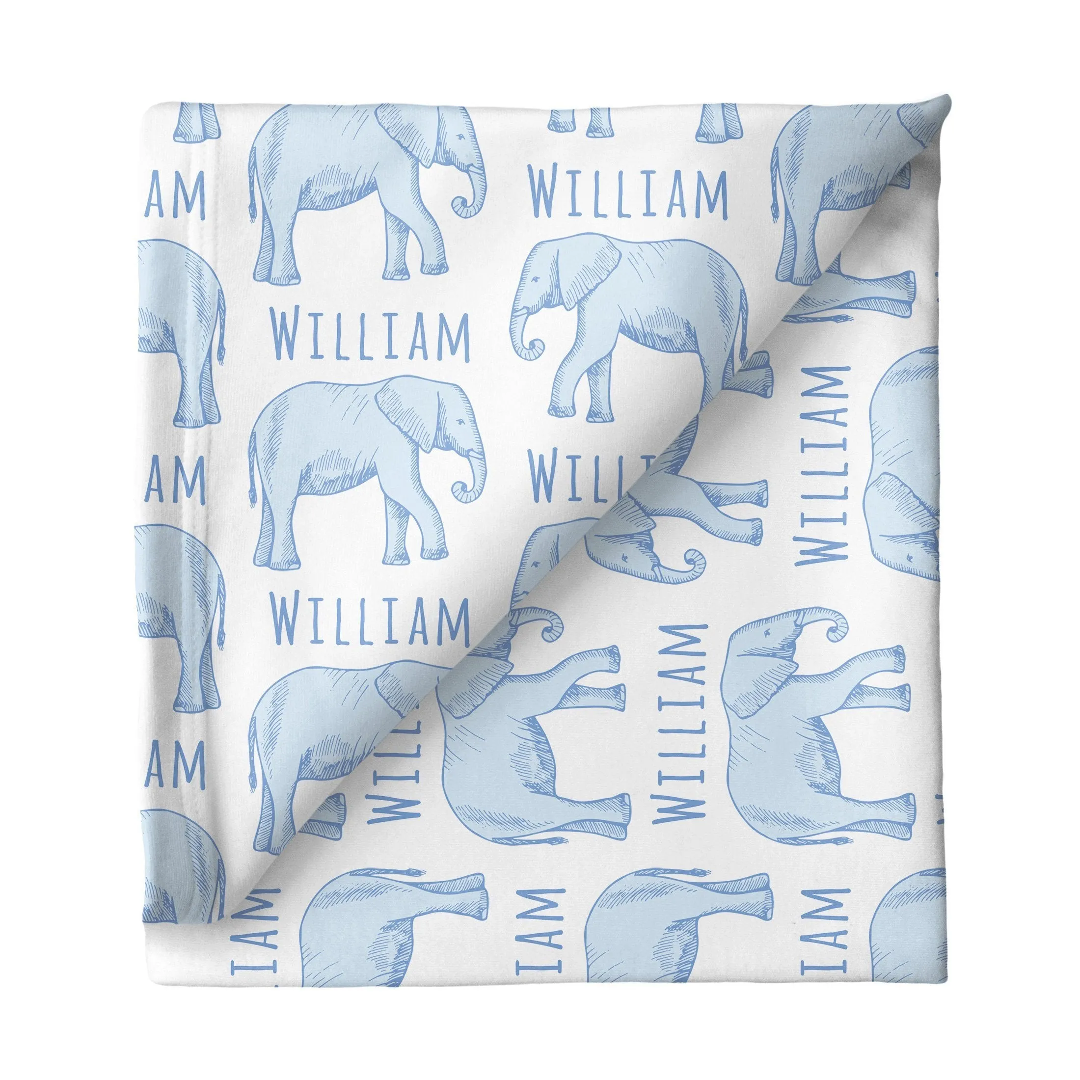 Sugar   Maple Large Stretchy Blanket - Elephant Blue