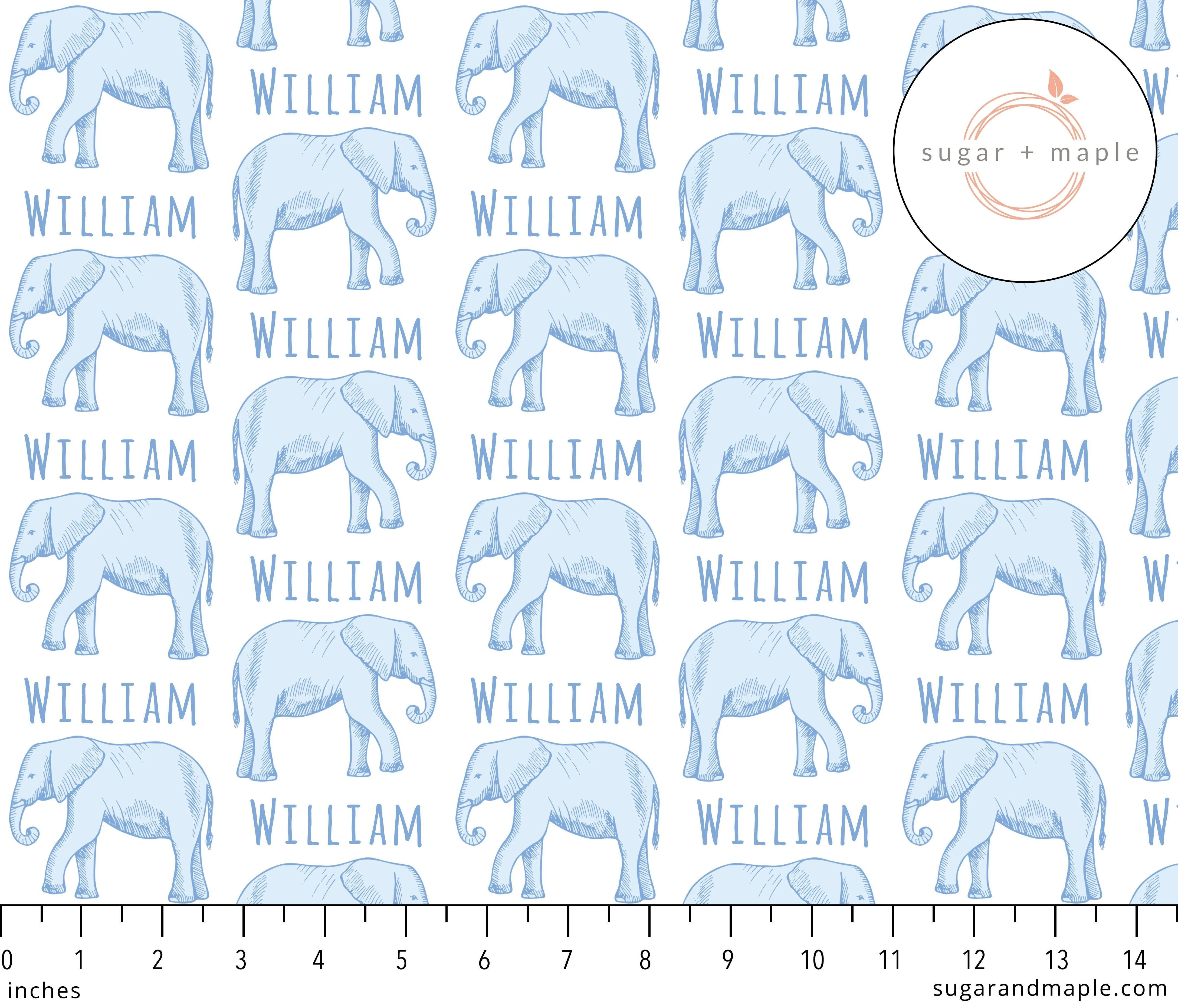 Sugar   Maple Large Stretchy Blanket - Elephant Blue