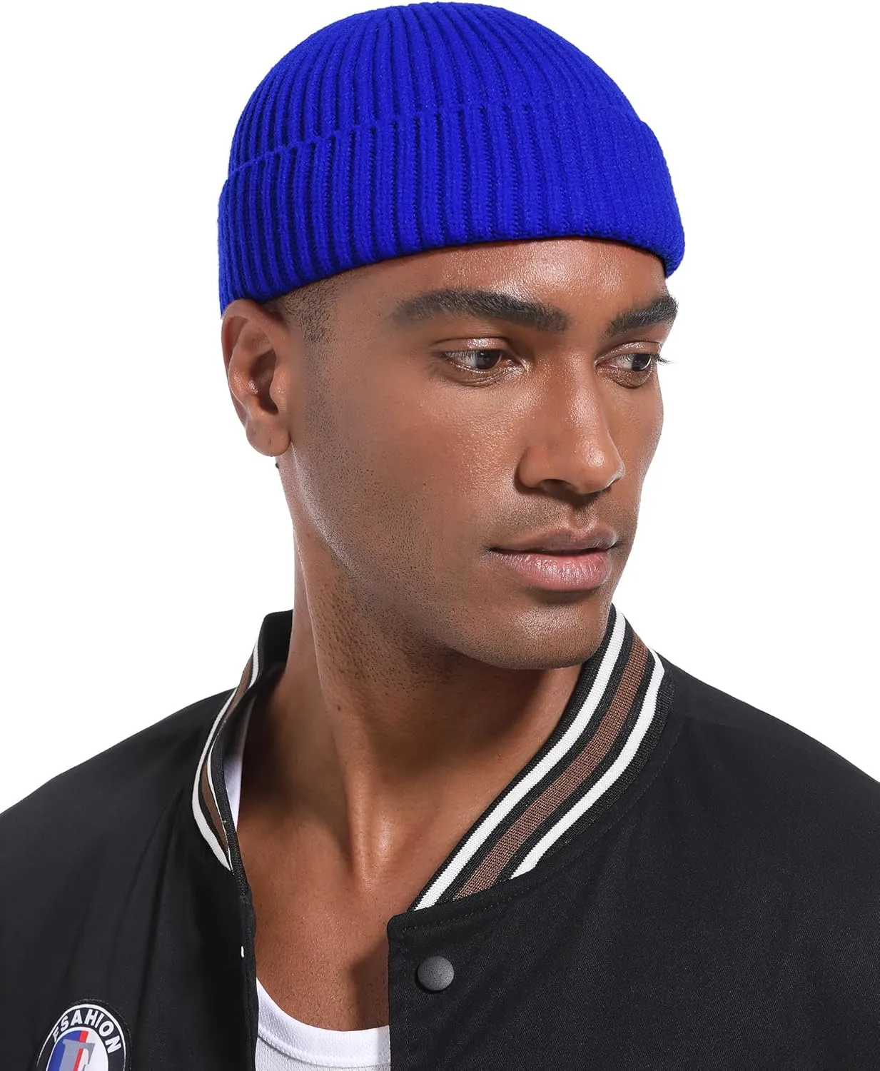 Swag Short Fisherman Beanie for Men Women, Wool Knit Cuff Soft Trawler Beanie Watch Hat, Winter Warm Hats Skull Cap