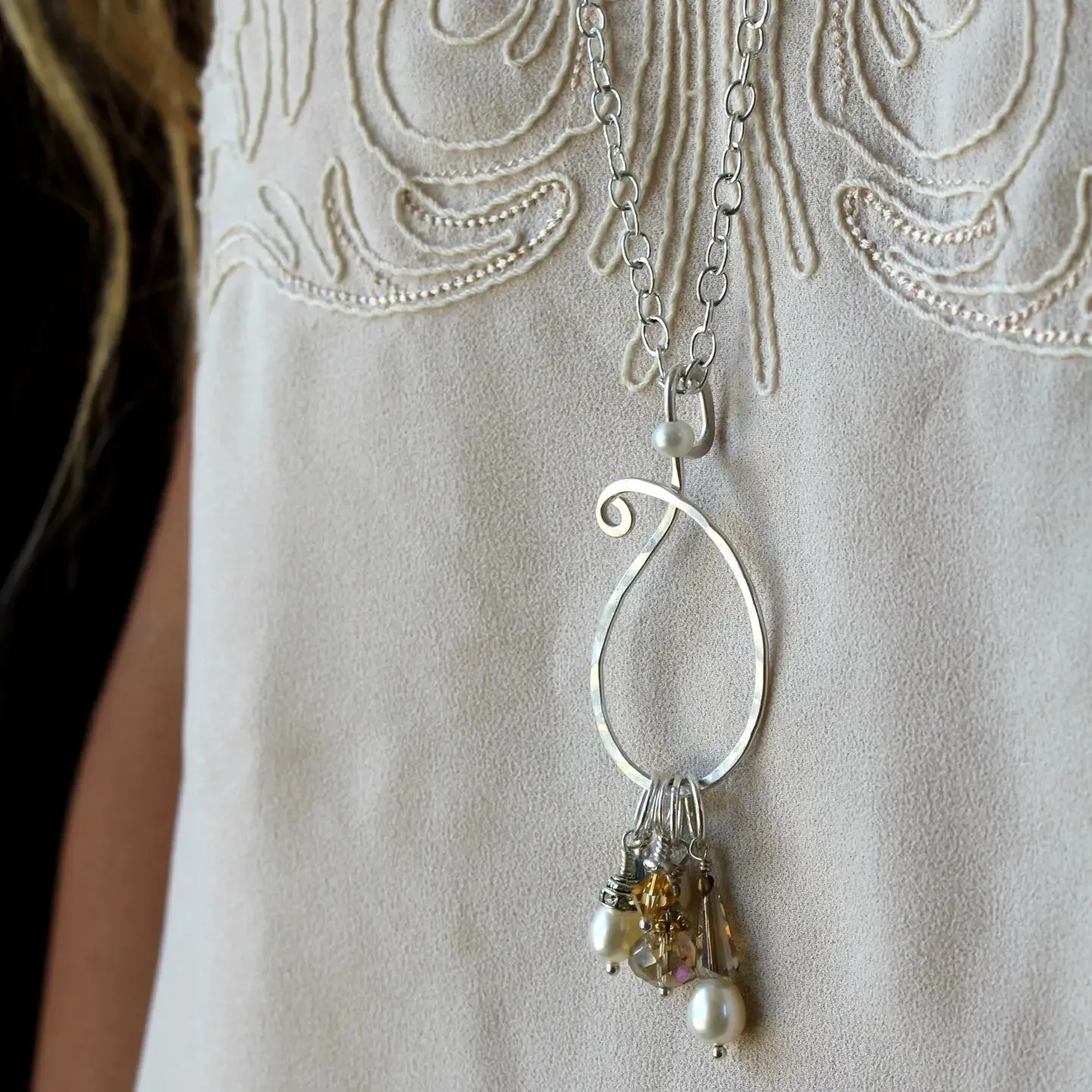 Wool & Wire: Silver Stitch Marker Necklace