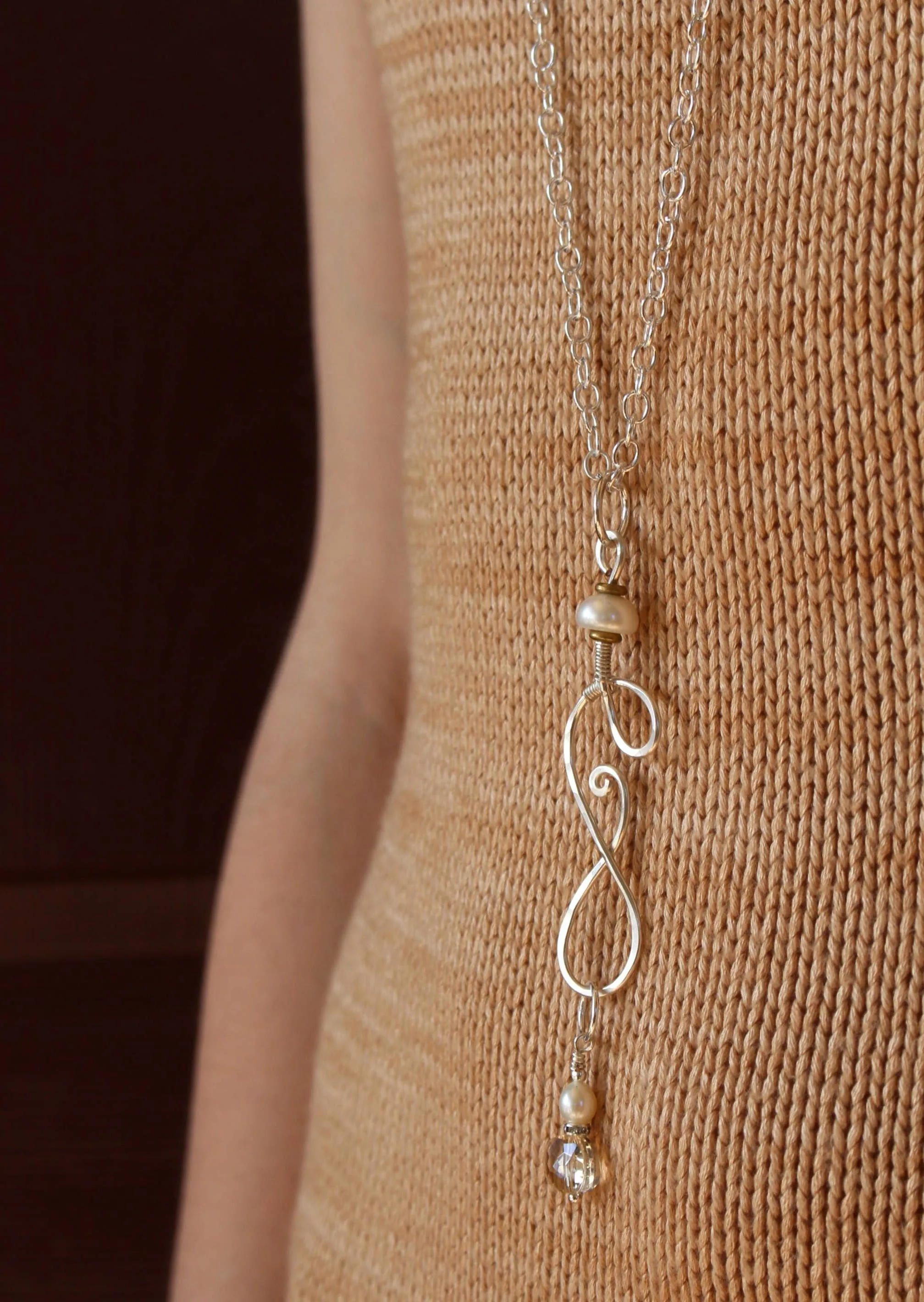 Wool & Wire: Silver Stitch Marker Necklace